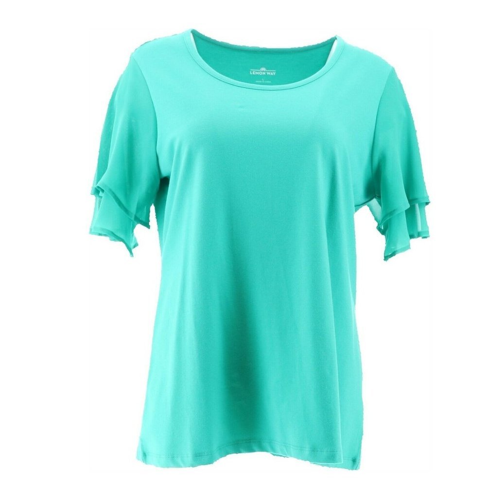 Lemon Way Jersey Knit Flutter - SLV Top 648-404